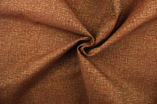 Load image into Gallery viewer, This fabric features an abstract design in a rich red and brown  with a latex backing. 
