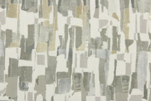 Load image into Gallery viewer, This fabric features an abstract design in gray beige, taupe, and white .
