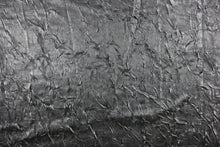 Load image into Gallery viewer, This taffeta fabric features a crinkle in iridescent dark gray.
