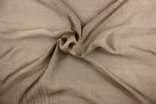 Load image into Gallery viewer, This sheer fabric features a curved line design in a metallic bronze.
