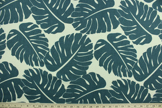 Albury features palm leaves in navy blue on a white background.  It can be used for several different statement projects including window accents (drapery, curtains and swags), decorative pillows, hand bags, bed skirts, duvet covers, light duty upholstery and craft projects.  It has a soft workable feel yet is stable and durable.  We offer this pattern in several other colors.