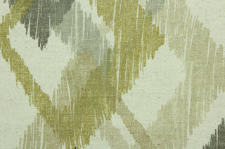  Hampstead features a geometrical design in grey, gold, beige and taupe on a natural background.  It can be used for several different statement projects including window accents (drapery, curtains and swags), decorative pillows, hand bags, bed skirts, duvet covers, light duty upholstery and craft projects.  