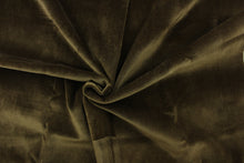 Load image into Gallery viewer, An upholstery velvet in a beautiful solid dark moss green .
