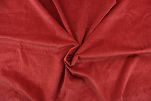 Load image into Gallery viewer,  A ribbed upholstery velvet in a beautiful solid brick red 

