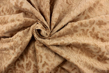 Load image into Gallery viewer,  An upholstery velvet featuring a floral design in a rich beige.
