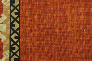  Campetti is a multi use fabric featuring two wide stripes with an aztec design.  It can be used for several different statement projects including window accents (drapery, curtains and swags), decorative pillows, hand bags, bed skirts, duvet covers, upholstery and craft projects.  It has a soft workable feel yet is stable and durable.  Colors included are rust, brown, tan and beige.