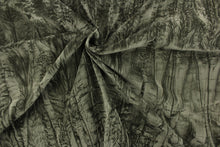 Load image into Gallery viewer, This velvet features line design in a rich moss green with a beautiful crushed look.
