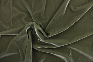  This velvet features a beautiful solid moss green .
