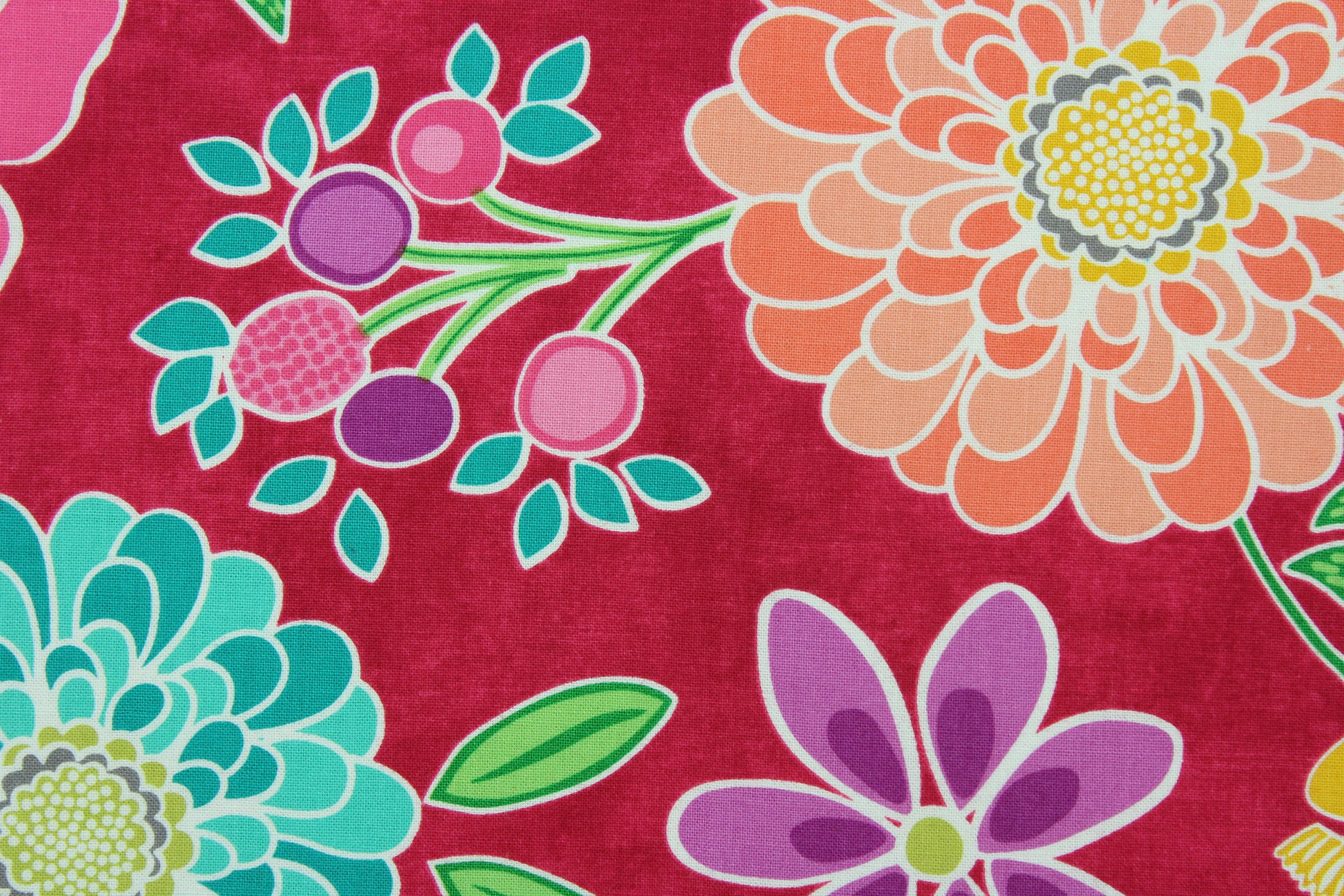 Benartex© Sew Bloom Large Floral in Fuchsia - All About Fabrics