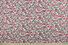 Load image into Gallery viewer, Scripture features a floral and paisley print in shades of rose against a white background.  The versatile lightweight fabric is soft and easy to sew.  It would be great for quilting, crafting and sewing projects.  
