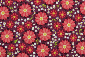Gathering Bouquet is a screen printed floral design fabric featuring big blooms and petite blossoms.  The versatile lightweight fabric is soft and easy to sew.  It would be great for quilting, crafting and sewing projects.  Color included are red, yellow, green and white.