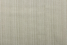 Load image into Gallery viewer, This beautiful color fabric features a herringbone design in a slivery gray tone.
