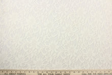 Load image into Gallery viewer, This lace features a floral design in cream a with a stretch
