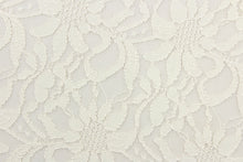Load image into Gallery viewer, This lace features a floral design in cream a with a stretch
