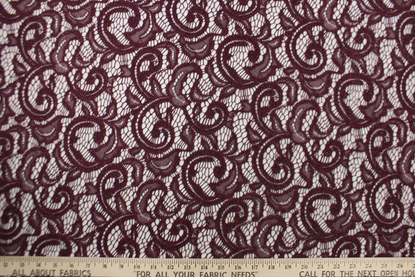 Maroon Lace Fabric 