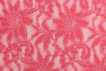 Load image into Gallery viewer, This lace features a floral design in a Ombre rich rose pink.
