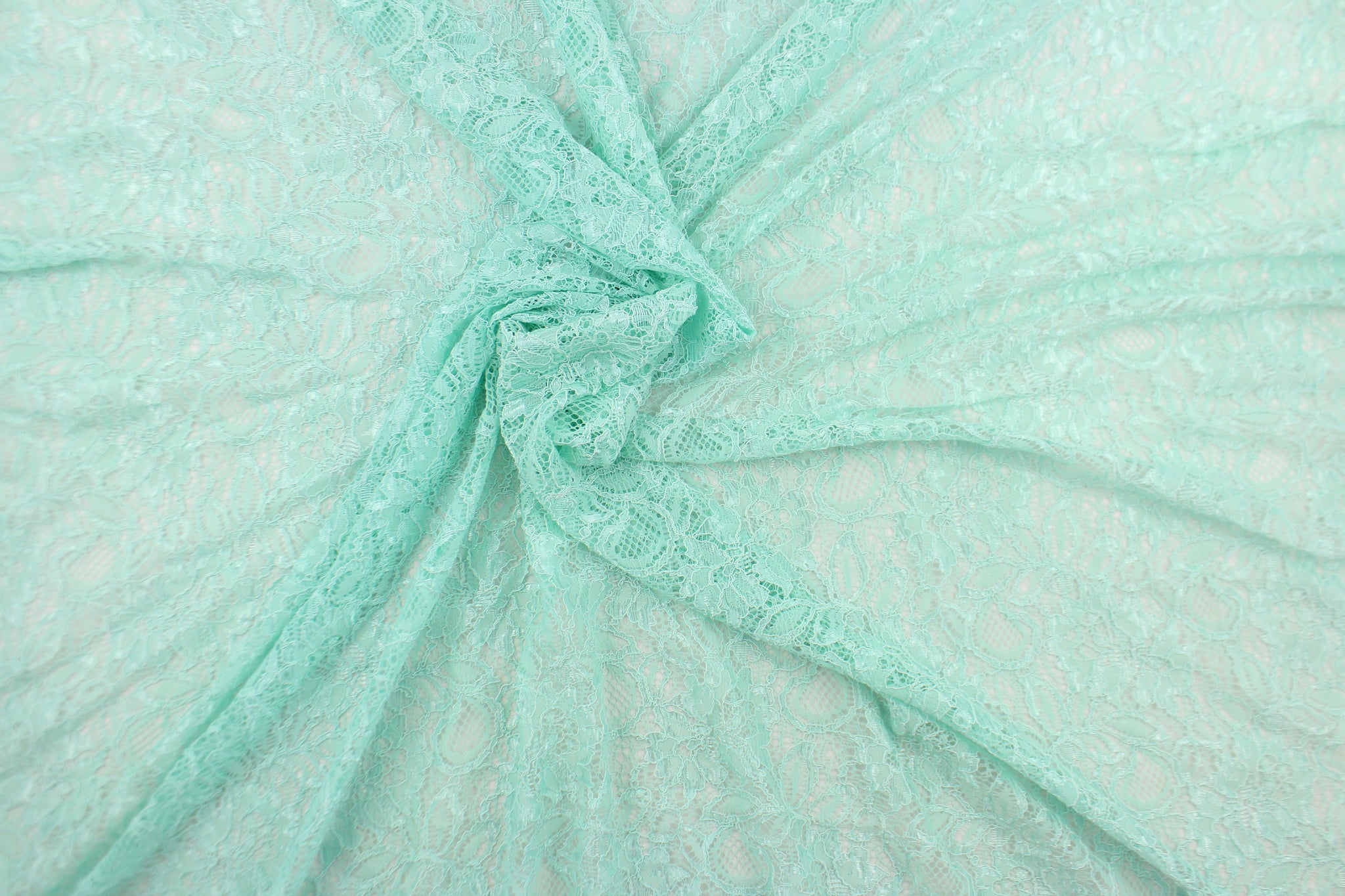 Stretch Lace in Mint Green - All About Fabrics