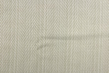 Load image into Gallery viewer, This beautiful  fabric features a herringbone design in a silver tone.
