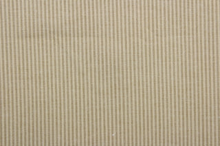 This multi purpose fabric features a pinstripe design in nutmeg.  It offers beautiful design, style and color to any space in your home.  It has a soft workable feel and is durable with 51,000 double rubs and has a soil and stain resistant finish.  Perfect for window treatments (draperies, valances, curtains, and swags), upholstery, cornice boards, accent pillows and home décor.