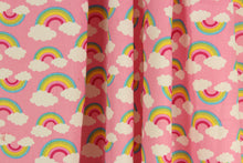 Load image into Gallery viewer, rainbows, clouds, pink, blue, yellow, green, red, quilting, cotton, crafting, apparel, home decor.
