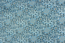 Load image into Gallery viewer, White, blue, black, sewing projects, quilting prints, quilting, polka dots, paisley, leaves, geometric, flowers, floral, crafts, apparel, cotton, 100% cotton, hearts
