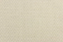 Load image into Gallery viewer, This fabric features a textured, duo tone, chevron pattern in linen.  It has a slight sheen and offers beautiful design, style and color to any space in your home.  It has a soft workable feel and is perfect for window treatments (draperies, valances, curtains, and swags), bed skirts, duvet covers, pillow shams and accent pillows.  
