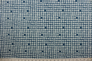  Axel is a multi use fabric featuring a geometrical design in blue grass and off white with a soil and stain repellant finish.  It can be used for several different statement projects including window accents (drapery, curtains and swags), decorative pillows, hand bags, bed skirts, duvet covers, upholstery and craft projects.  It has a soft workable feel yet is stable and has a durability rating of 51,000 double rubs.