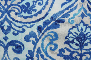 Summer Medley features a vibrant medallion design in shades of blue, light grey and white. This durable fabric is stain, mildew and UV resistant with 51,000 double rubs, making it perfect for any outdoor space. Uses include cushions, tablecloths, upholstery projects, decorative pillows and craft projects. 