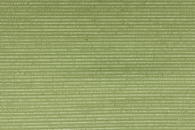 Load image into Gallery viewer,  This fabric features duo tone stripes in pesto green.  It offers beautiful design, style and color to any space in your home.  It has a soft workable feel and is perfect for window treatments (draperies, valances, curtains, and swags), bed skirts, duvet covers, light upholstery, pillow shams and accent pillows.  
