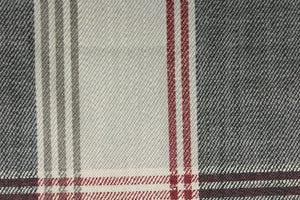 This 2-pass drapery lining features a plaid design in cranberry red, black, bronze and ivory.  It is used to keep rooms cooler in the summer and warmer in the winter.  The fabric lining adds fullness to your window treatments.  It is light weight and easy to sew and simple to maintain.