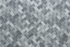 Mixes in is a stylish, outdoor fabric with a modern basket weave pattern. This durable fabric is constructed in shades of grey, creating an elegant look that's perfect for your outdoor furniture.  It is UV fade, water and stain resistant, with a durability rating of 15,000 double rubs. Perfect for any outdoor space.  Perfect for porches, patios and pool side.  Uses include toss pillows, cushions, upholstery, tote bags and more.  