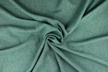 Load image into Gallery viewer, This fabric in seaglass (blue/green) offers beautiful design, style and color to any space in your home.  It has a soft workable feel and is perfect for window treatments (draperies, valances, curtains, and swags), bed skirts, duvet covers, light upholstery, pillow shams and accent pillows.  We offer Ratio in other colors.
