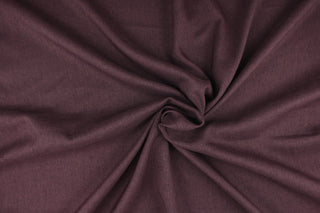 This fabric in raisin (dark purple) offers beautiful design, style and color to any space in your home.  It has a soft workable feel and is perfect for window treatments (draperies, valances, curtains, and swags), bed skirts, duvet covers, light upholstery, pillow shams and accent pillows.  We offer Ratio in other colors.