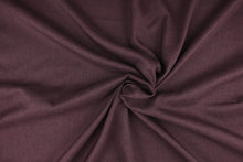 Load image into Gallery viewer, This fabric in raisin (dark purple) offers beautiful design, style and color to any space in your home.  It has a soft workable feel and is perfect for window treatments (draperies, valances, curtains, and swags), bed skirts, duvet covers, light upholstery, pillow shams and accent pillows.  We offer Ratio in other colors.

