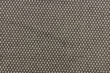 Load image into Gallery viewer,  This vinyl fabric features a weave design in brown, taupe and gray tones.
