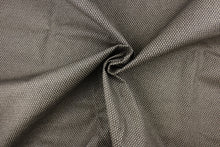Load image into Gallery viewer,  This vinyl fabric features a weave design in brown, taupe and gray tones.
