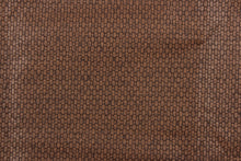 Load image into Gallery viewer, This vinyl fabric features a weave design in a rich brown tone. 
