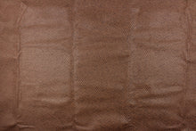 Load image into Gallery viewer, This vinyl fabric features a weave design in a rich brown tone. 

