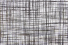 Load image into Gallery viewer, This vinyl fabric features a cross hatch design in gray set against a very pale gray. 
