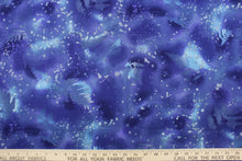 Load image into Gallery viewer, This fabric features ferns with a distressed look that enhances the design.  Colors included are various shades of blue.  It has a nice soft hand and would be great for quilting, crafting and home decor.  We offer this fabric in several different colors.
