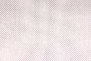 This fabric features pink polka dots on a white background.  The versatile lightweight fabric is soft and easy to sew.  It would be great for quilting, crafting and sewing projects.  