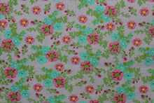 Load image into Gallery viewer, Yellow, blue, pink, lilac, quilting prints, quilting, leaves, home decor, green, flowers, floral, crafting, cotton, apparel, 100% cotton
