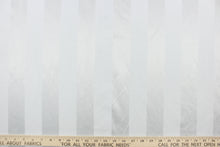 Load image into Gallery viewer, This fabric features a stripe design in white with  a slight shine.
