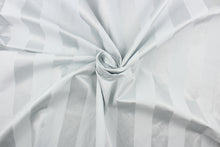 Load image into Gallery viewer, This fabric features a stripe design in white with  a slight shine.
