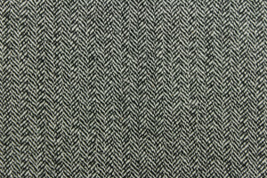This wool features a herringbone design in green and white .