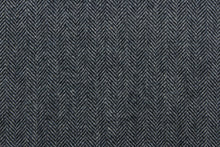 Load image into Gallery viewer, This wool features a herringbone design in a blue gray.
