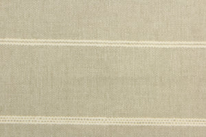 This fabric features a horizontal stripe design in cream against light beige. 