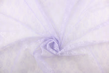 Load image into Gallery viewer, This lace features a small woven floral design in a pale purple . 
