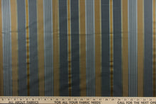Load image into Gallery viewer, Striped pattern in colors of dark gold and blue
