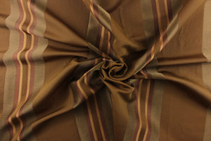 Striped pattern in dark red or wine and gold on a brown background